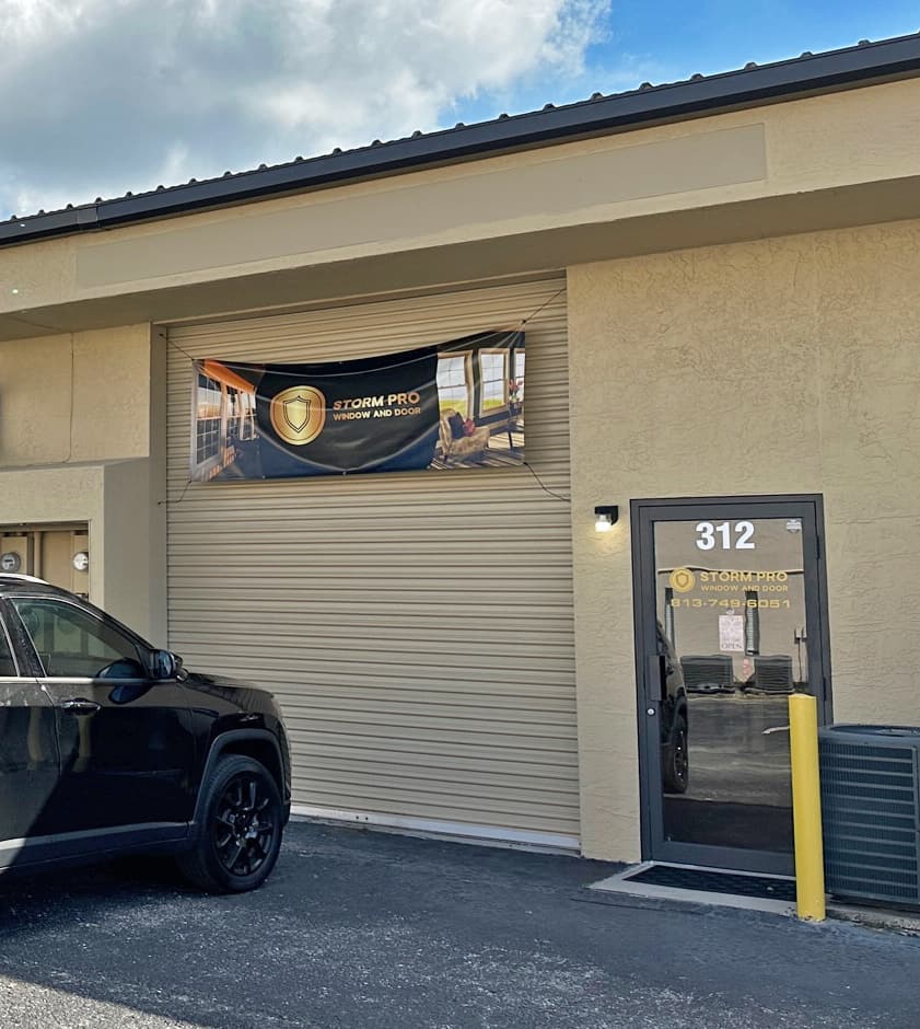 Storm Pro Window and Door showroom exterior in Tarpon Springs, Florida