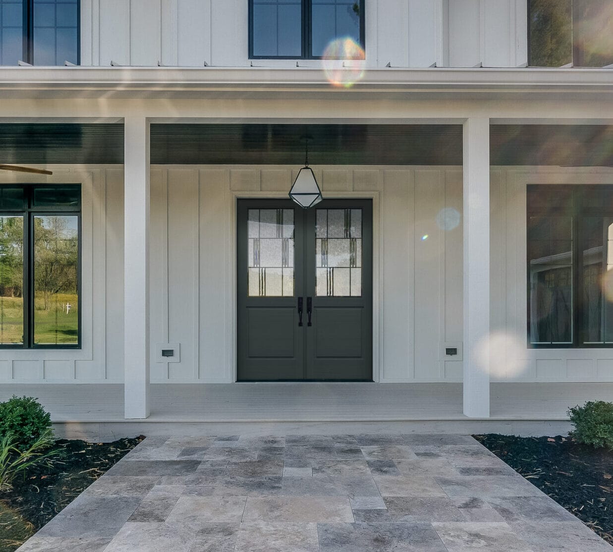 Plastpro fiberglass entry door installed on a home