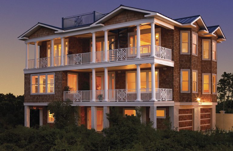 Elevated coastal home with Simonton StormBreaker Plus impact windows