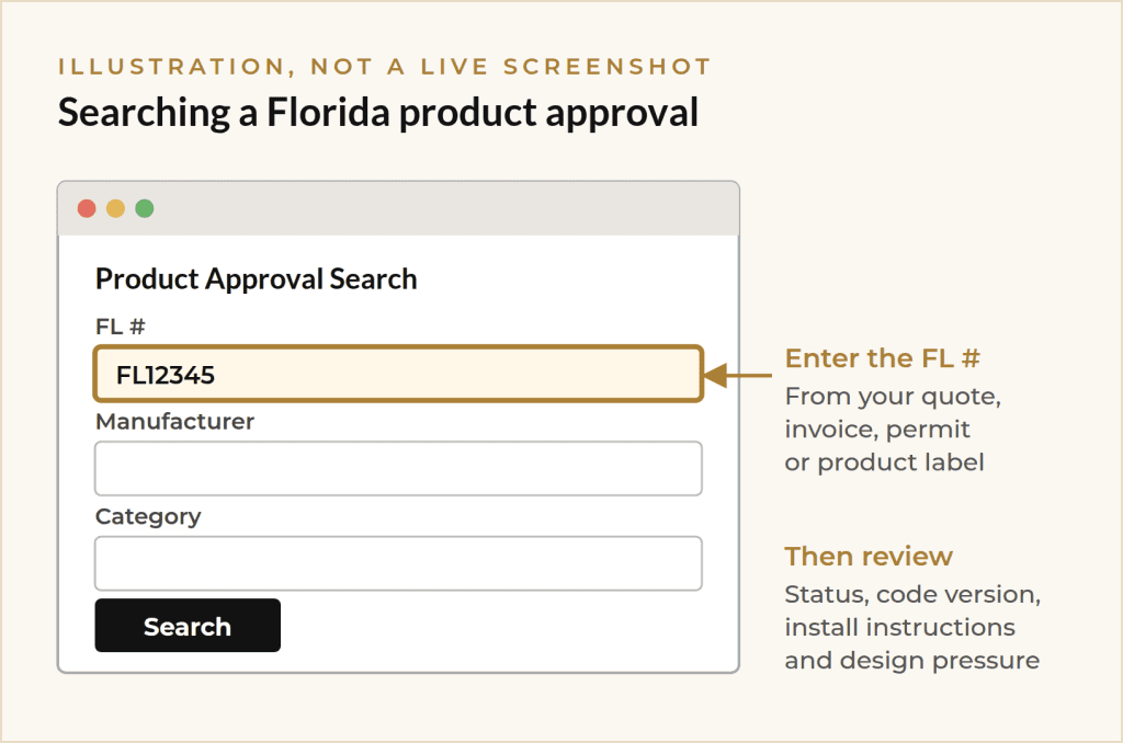 How to search a Florida product approval number on floridabuilding.org