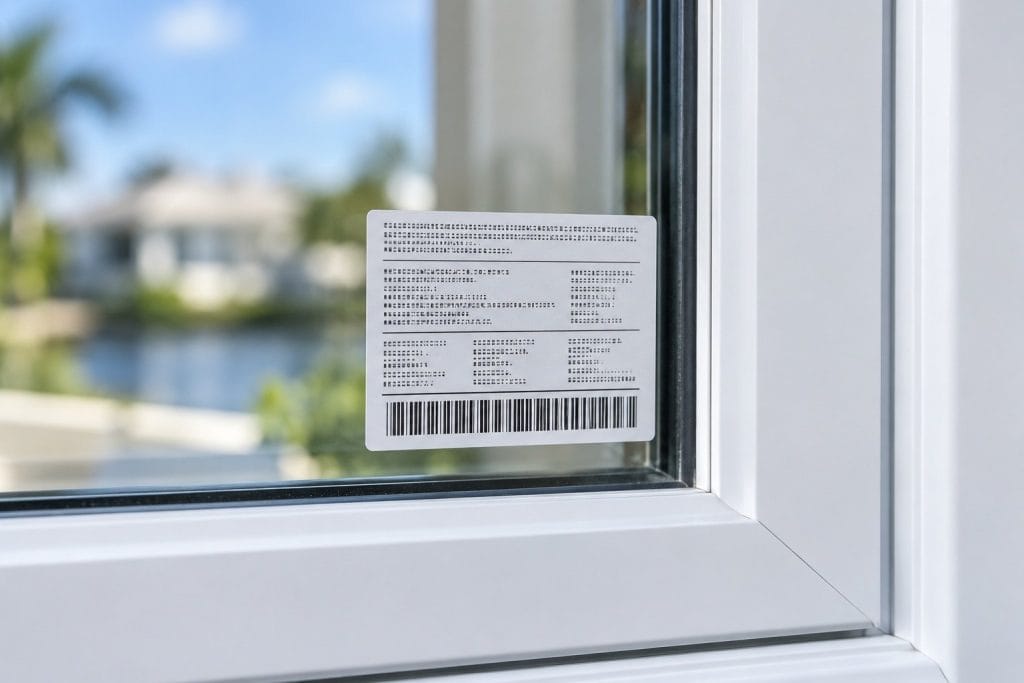 Impact window product label listing test standards and approval number