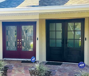 Before and after Storm Pro double entry door replacement